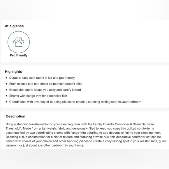 Threshold Bedding Fullqueen Threshold Family Friendly Comforter